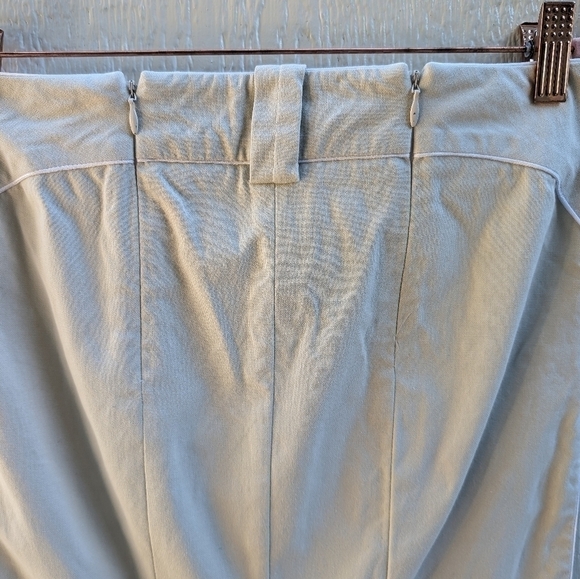 SPORTMAX Ivory Stretchy Cotton Elastane Mini Skirt Pleats Double Zipper Size 2 - Picture 5 of 6
